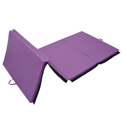 4'x10'x2" Folding Gymnastics Tumbling Mat, Exercise Mat with Carrying Handles for Yoga, MMA, Martial Arts, Dark Blue