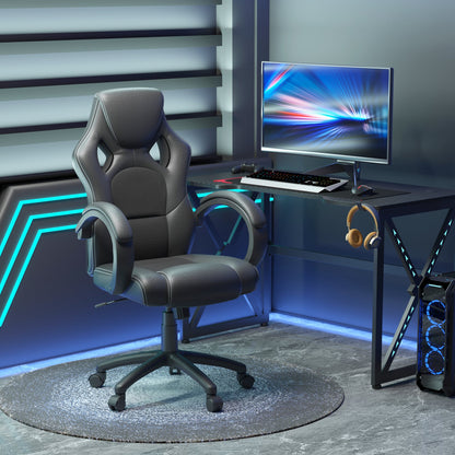 Erling Gaming-Office Chair with Swivel and Tilt Functions-Black