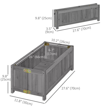 Foldable Elevated Planter Box, Wooden Raised Garden Bed for Backyard, Patio to Grow Vegetables, Herbs, Flowers, Natural