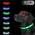 Light Up Dog CollarsSafety LED Dog Collars USB Rechargeable 7 Changing Colors Glow in The Dark Dog Walking LightNeon Adjustable Safety Buckle Lighted Dog Collar for Small/Medium/Large Dogs XL Size