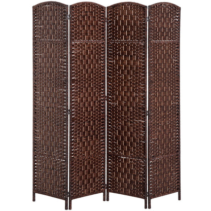 6ft Folding Room Divider, 3 Panel Wall Partition with Wooden Frame for Bedroom, Home Office, Natural