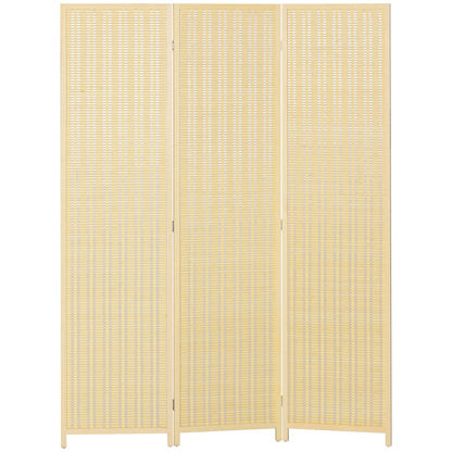 Woven Bamboo Room Divider, 4 Panel Folding Indoor Privacy Screens for Home Office, 71"x71"x0.6", Natural