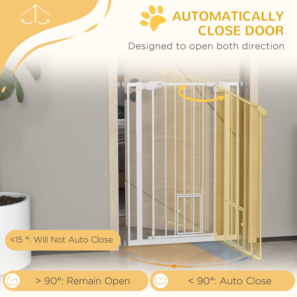 41" Easy Open Indoor Dog Gates for Doorways, House, Stair - Black