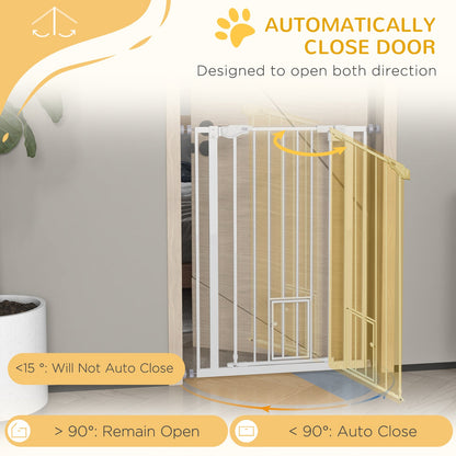 41" Easy Open Indoor Dog Gates for Doorways, House, Stair - Black