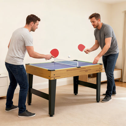 48 in 13-in-1 Combo Multi Game Table with Foosball, Pool, Hockey and More for Adults, Light Walnut