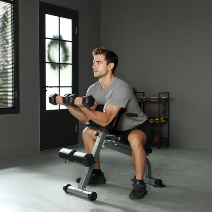 Roman Chair Back Extension Machine, Height Adjustable Hyperextension Bench, 38" x 26.8" x 27.2–43.3", Silver Tone