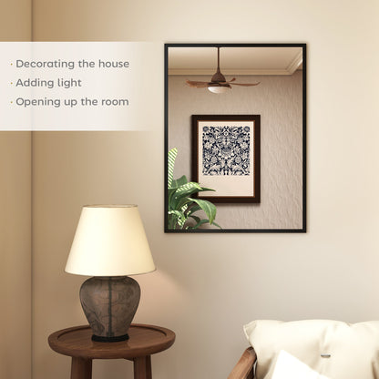 22" x 30" Bathroom Mirror for Wall, Rectangular Mirror for Living Room, Bedroom, Entryway, Black