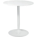 Jan Modern Round Dining Table with Steel Base for Small Spaces-White