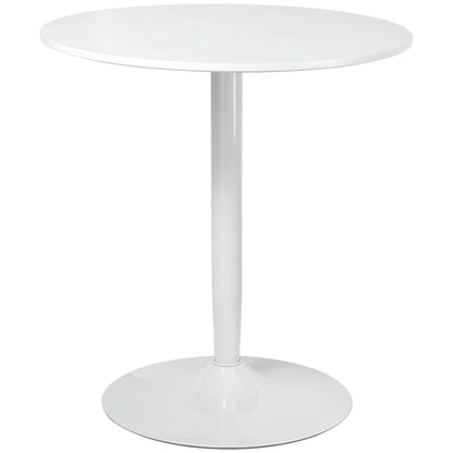 Jan Modern Round Dining Table with Steel Base for Small Spaces-White