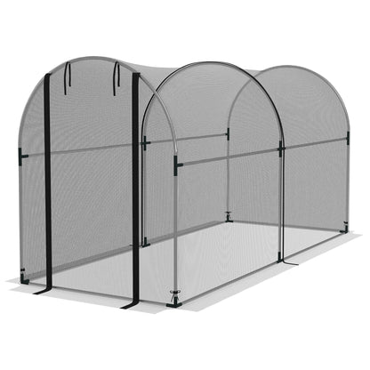 4.9' x 3.9' Crop Cage with Zipper Roll-Up Door, Mesh Plant Protection Tent from Animals with Galvanised Steel Frame