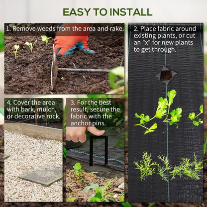 3ft x 164ft Weed Barrier, Landscape Fabric, for Greenhouse Yard Garden Weed Control, Heavy-Duty & Easy Setup, 2oz