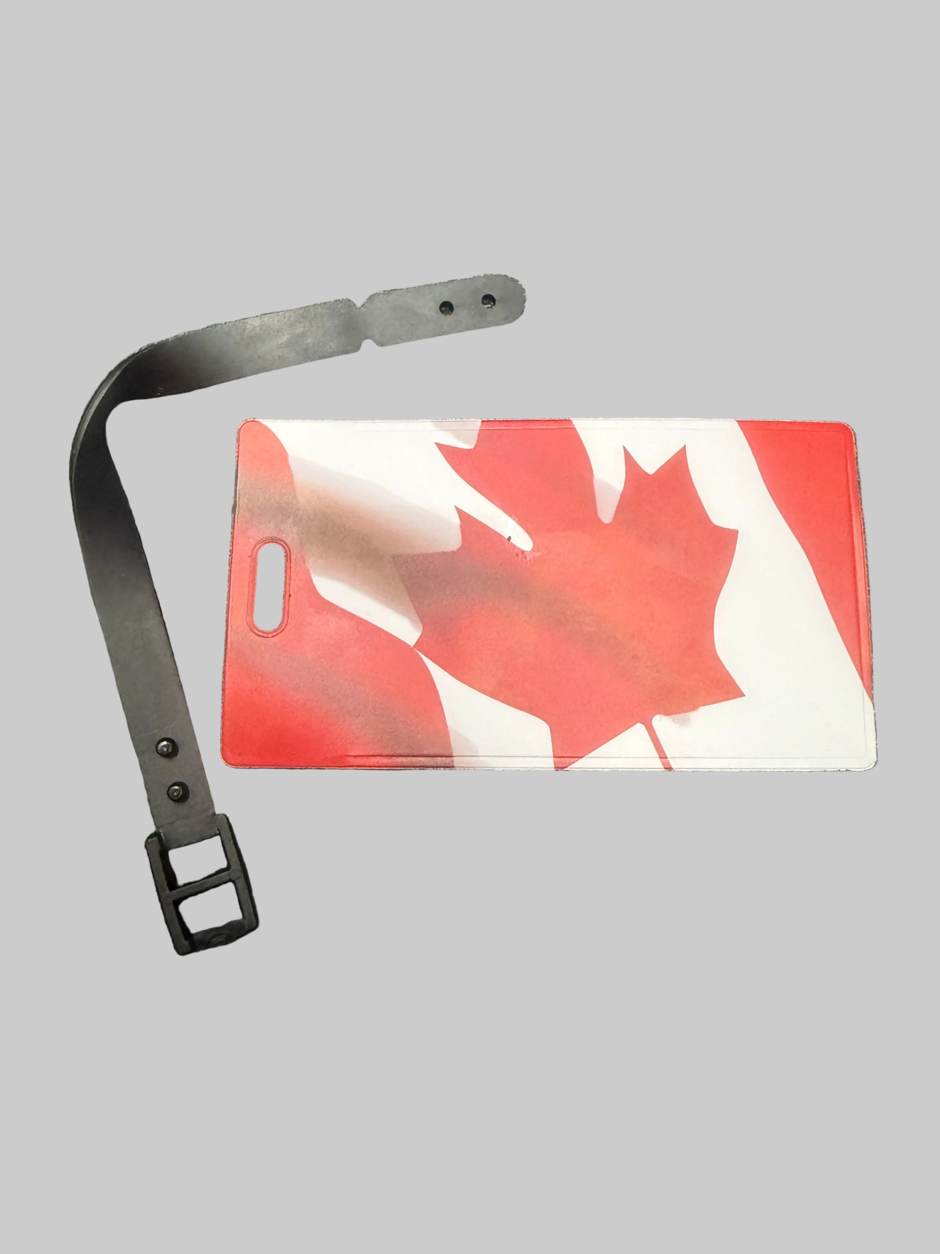 Europe Bound Canada Flag Luggage Tags with ID or Business Card Pouch