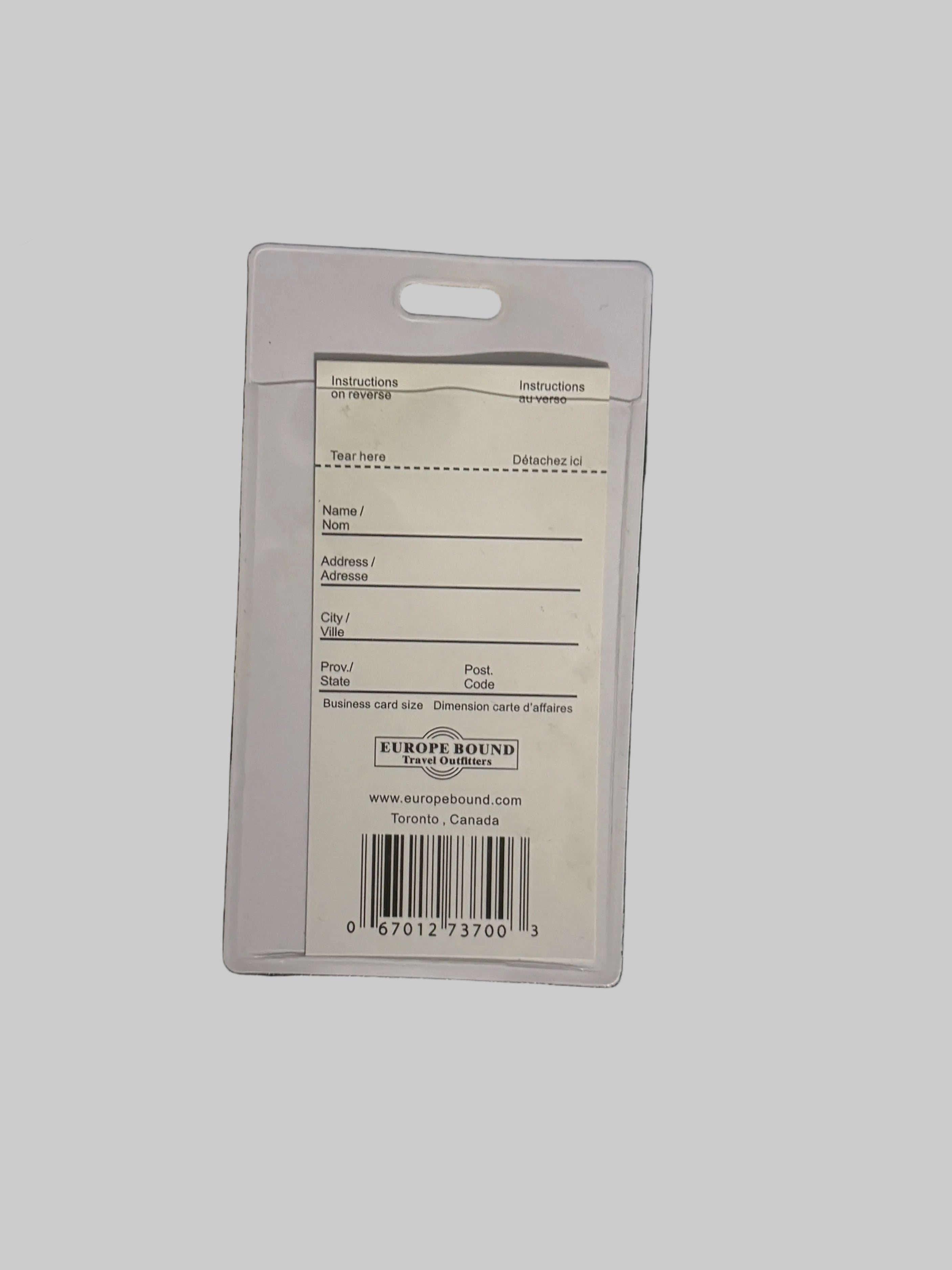 Europe Bound Canada Flag Luggage Tags with ID or Business Card Pouch