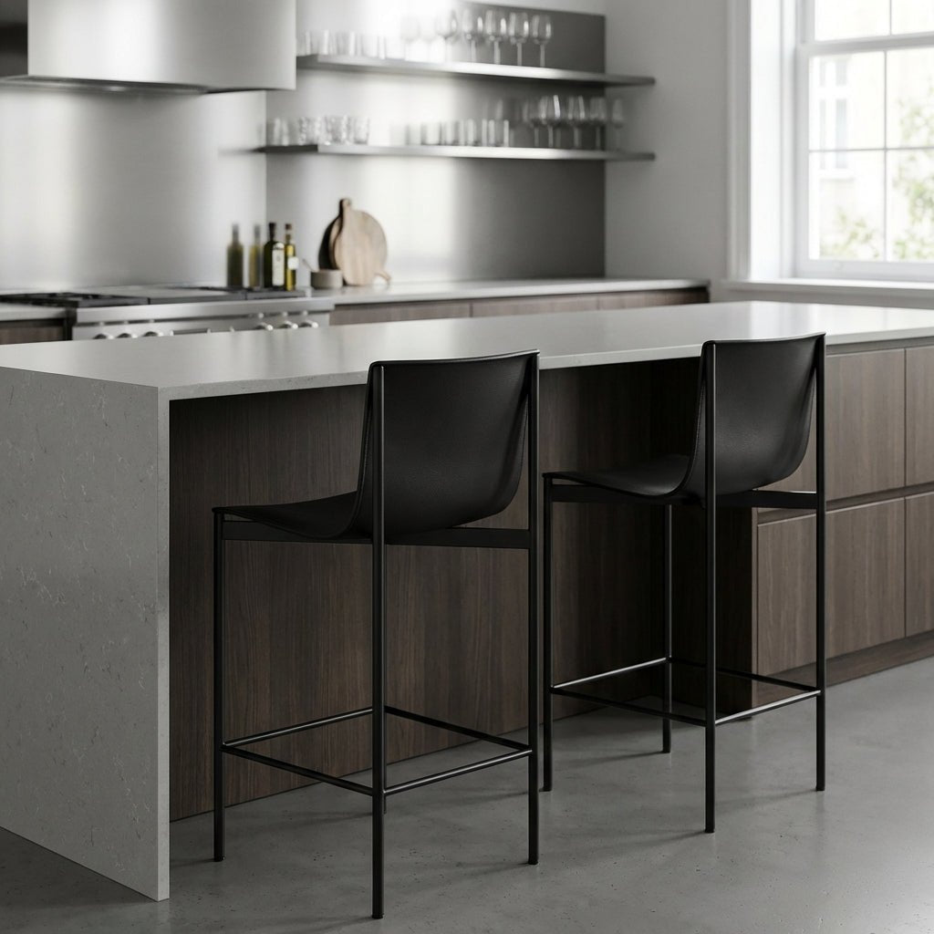 Set of Two Alto Modern High-Back Bar Stools