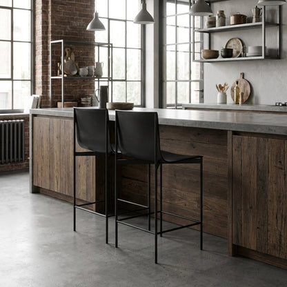 Set of Two Alto Modern High-Back Bar Stools