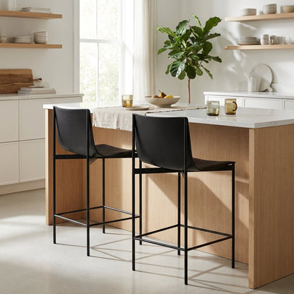 Set of Two Alto Modern High-Back Bar Stools