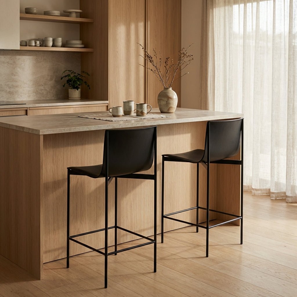 Set of Two Alto Modern High-Back Bar Stools
