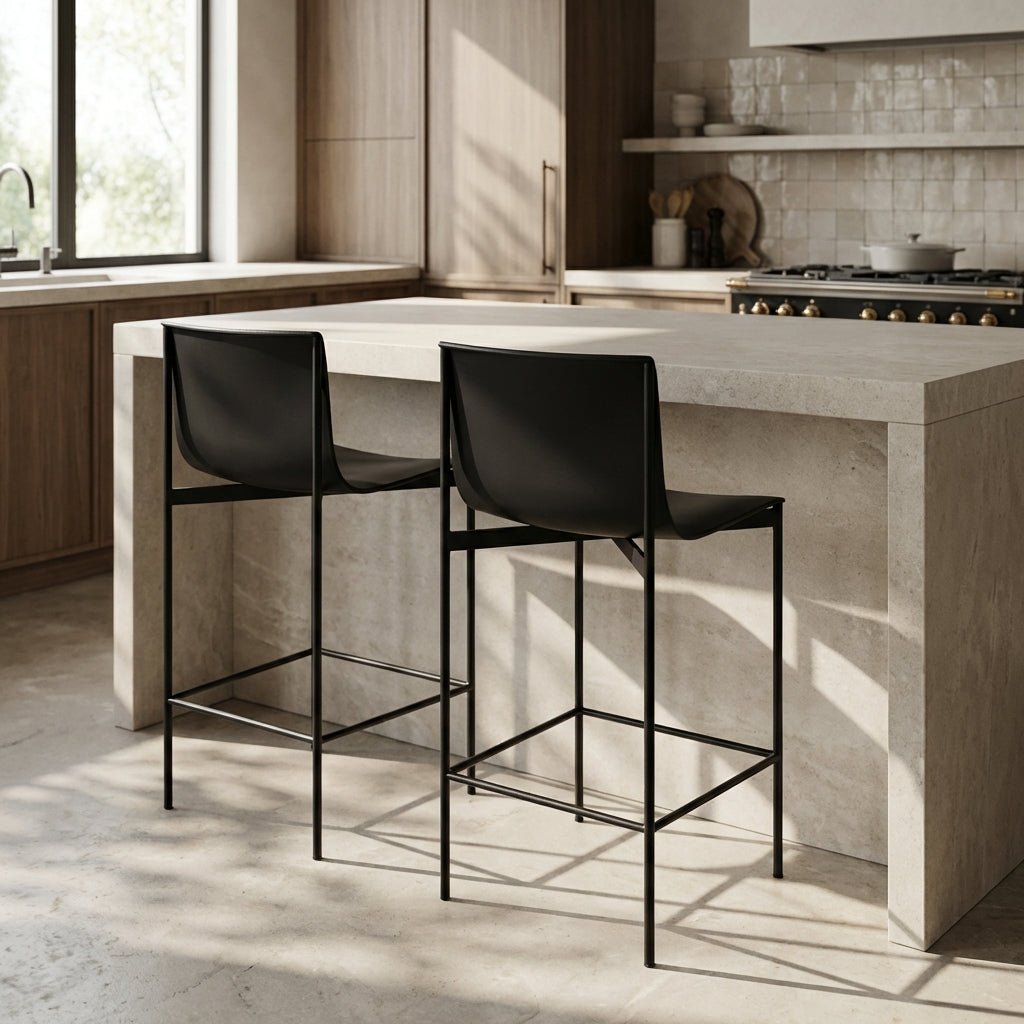 Set of Two Alto Modern High-Back Bar Stools