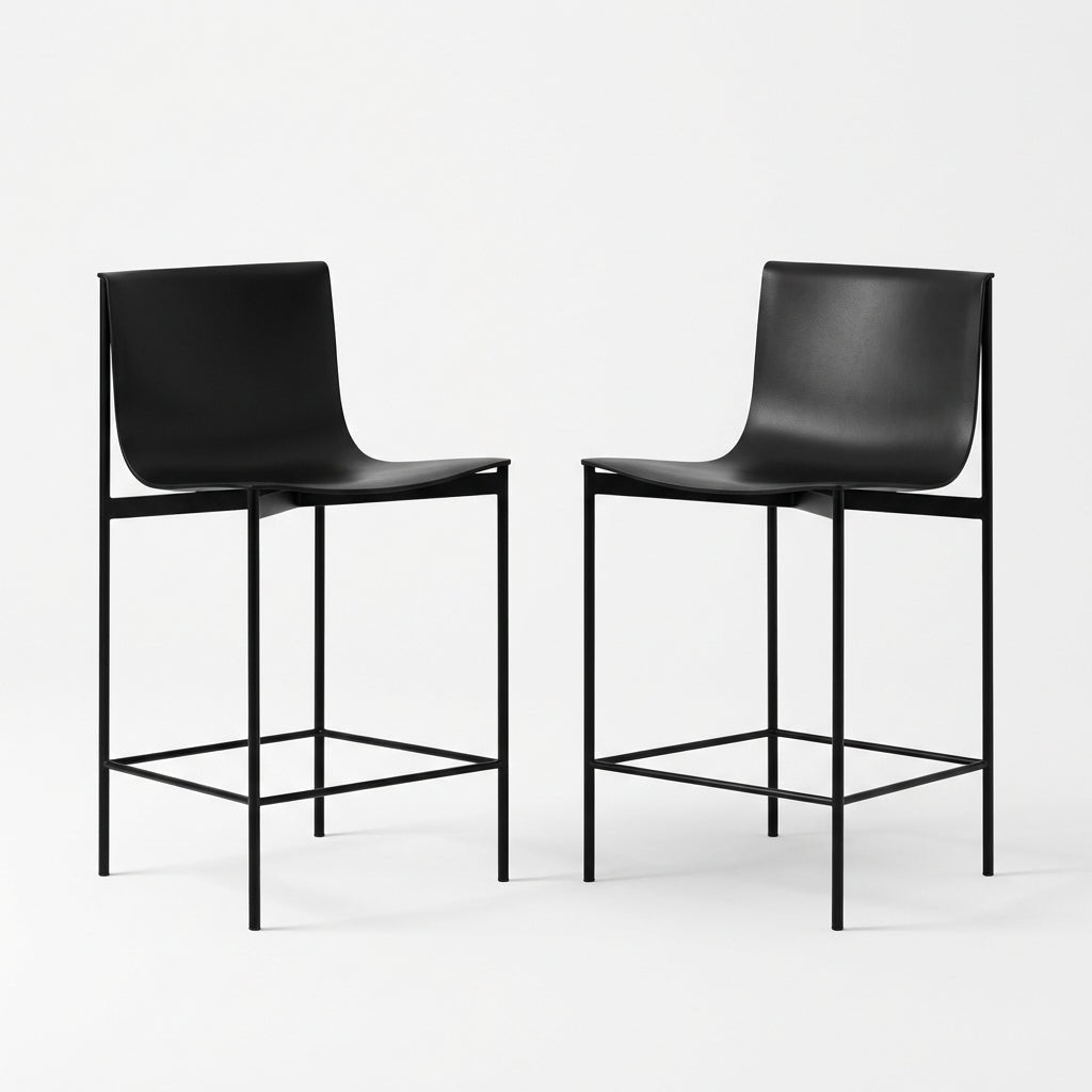 Set of Two Alto Modern High-Back Bar Stools