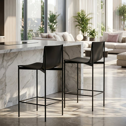 Set of Two Alto Modern High-Back Bar Stools