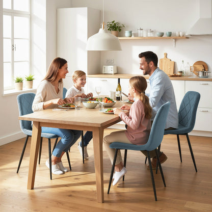 Dining Chairs Set of 4, Upholstered Dining Room Chairs with Steel Legs, Modern Kitchen Chair for Dining Room, Black