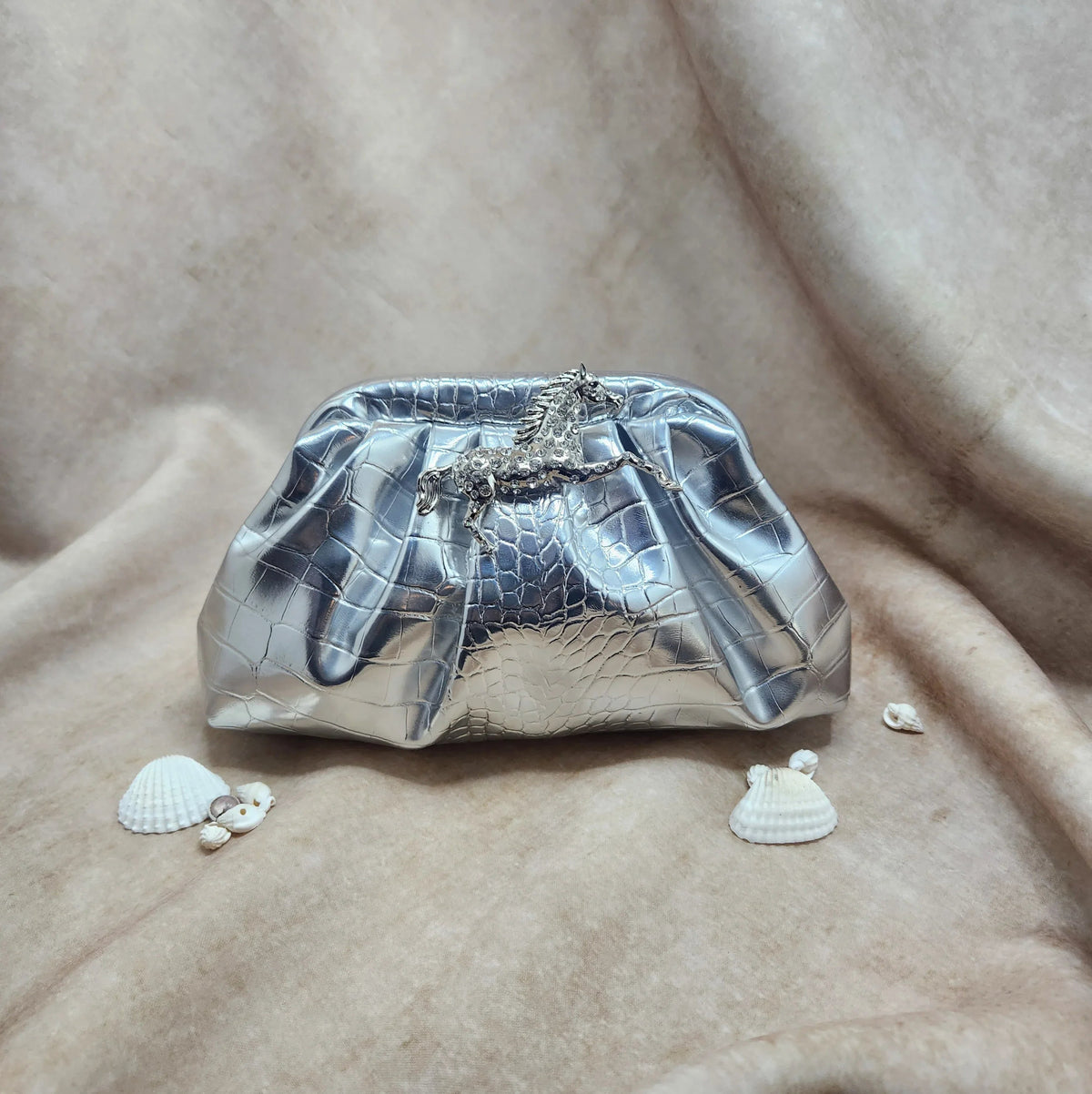 Silver Gallop Cloud Clutch - Products Added