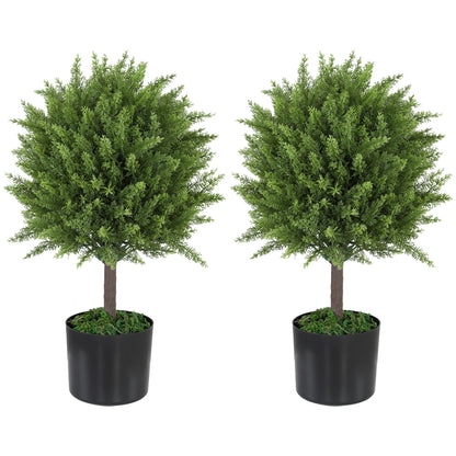Decorative Artificial Plants, Cedar Topiary Trees in Pots, Fake Plants for Home Indoor outdoor Decor, Green