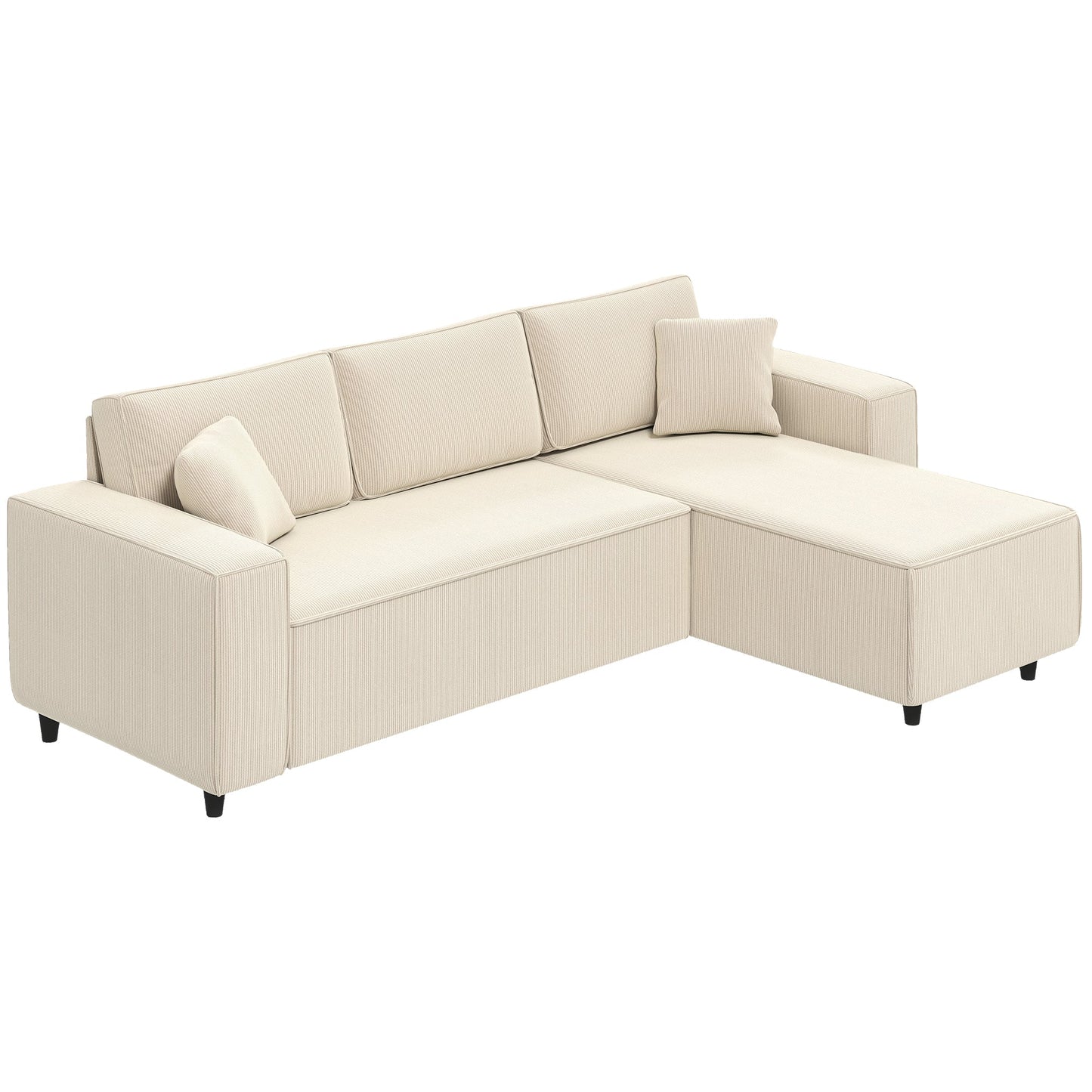 Ronny Reversible Sectional with Changeable Chaise-Cream White