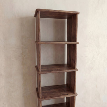 Narrow bookshelf in walnut