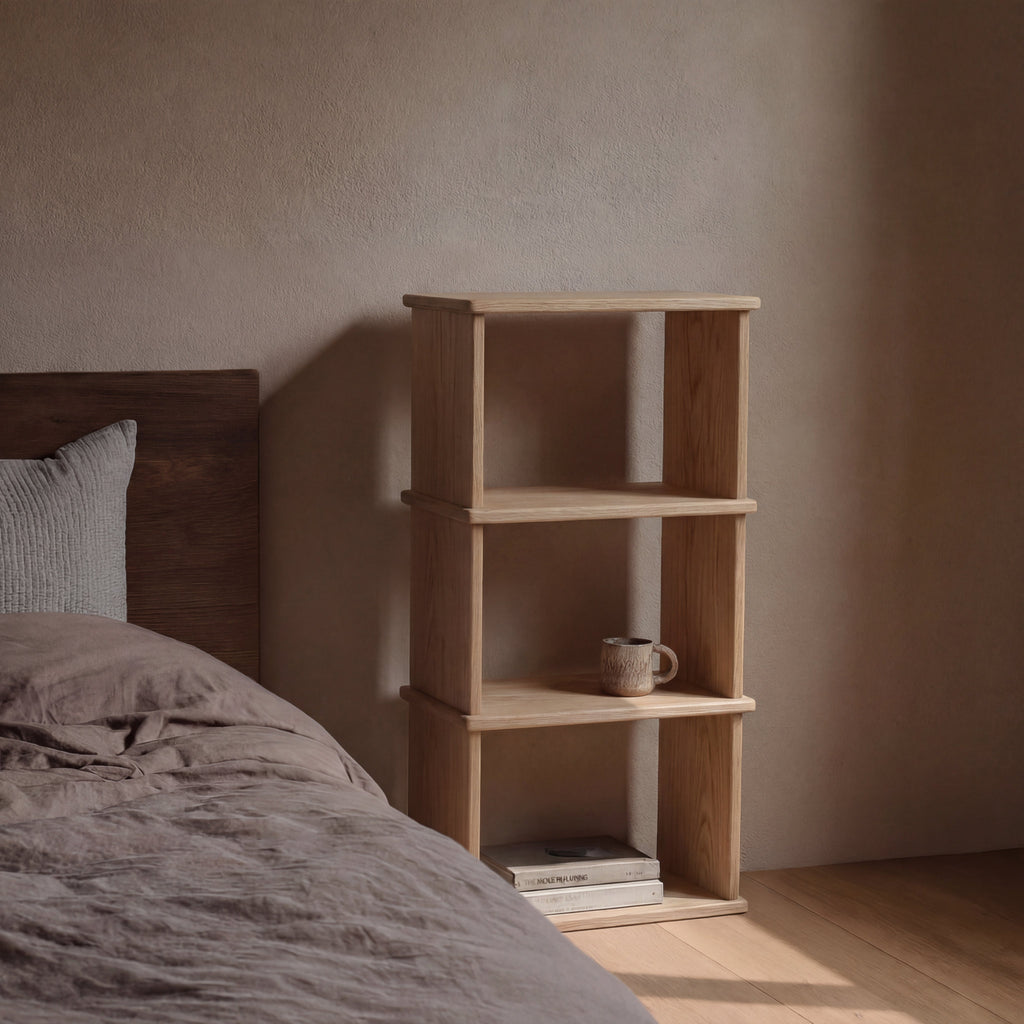 Small bookshelf in white oak