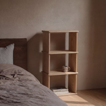 Small bookshelf in white oak
