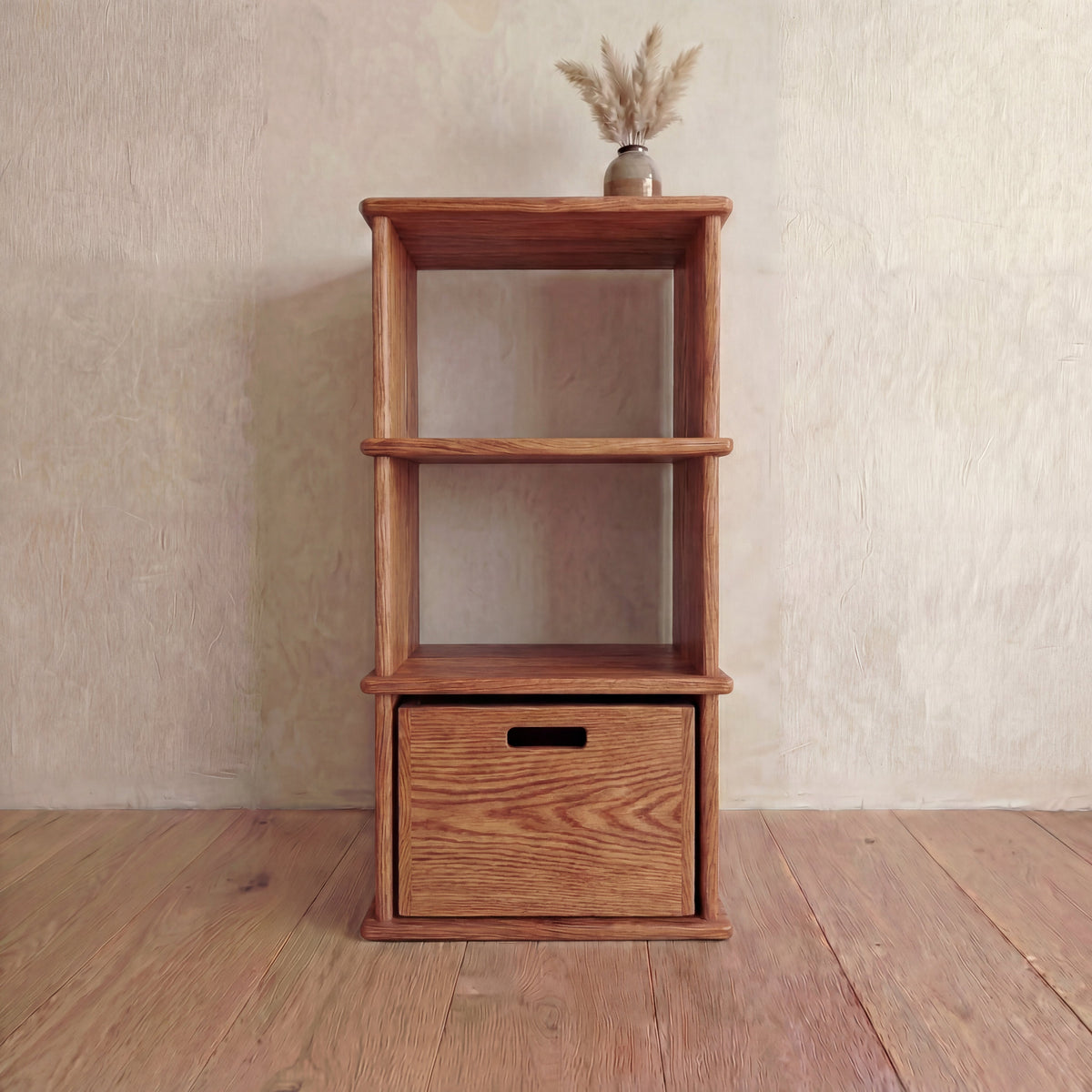 Small bookshelf in red oak