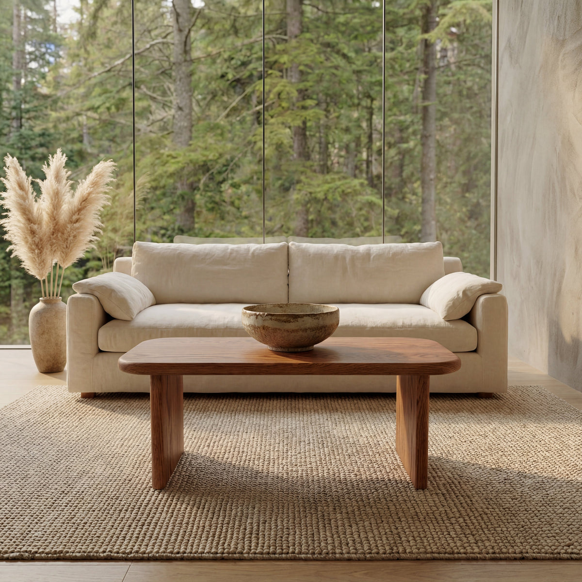 40 inch coffee table in red oak