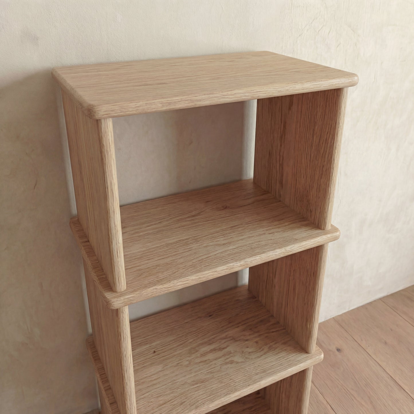 Small bookshelf in white oak