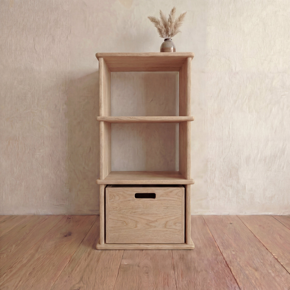 Small bookshelf in white oak