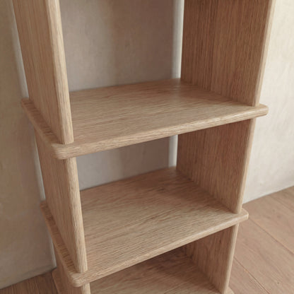 Small bookshelf in white oak