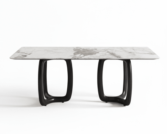 Smoky Black Ash Wood Dining Set with 4 or 6 Chairs