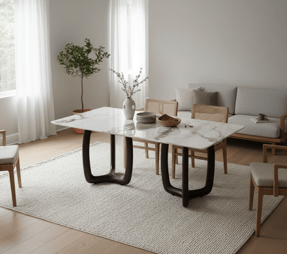 Smoky Black Ash Wood Dining Table