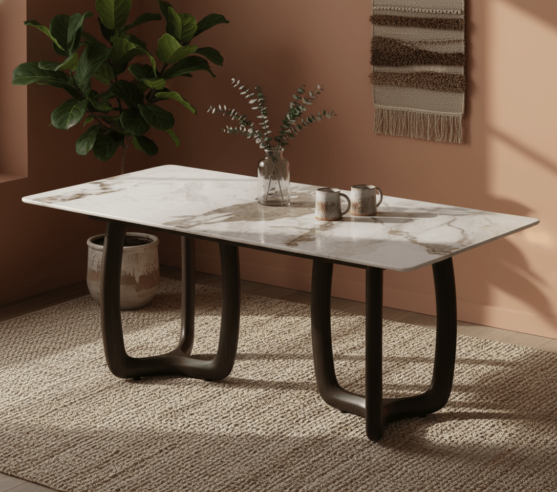 Smoky Black Ash Wood Dining Table