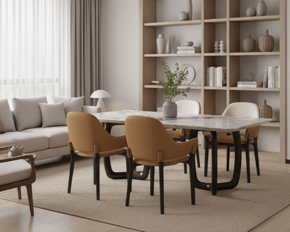 Smoky Black Ash Wood Dining Table