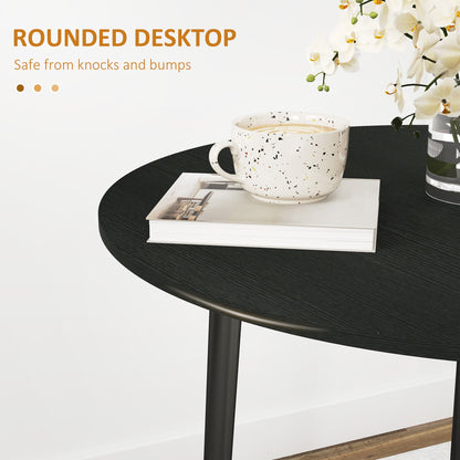 Merrill Round Drop-Leaf/Folding Dining Table for Small Spaces-Black