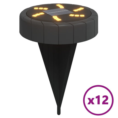 Solar Ground Lights with Ground Spike, 12 Pieces, Warm White - Royal Eagles Promise of Peace