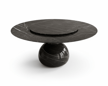 Solaris Round Marble Dining Table with lazy Susan