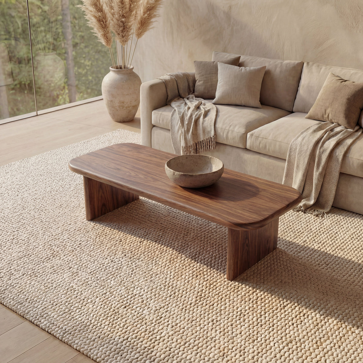 60 inch coffee table in walnut
