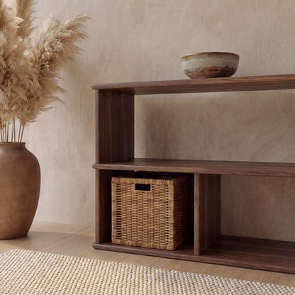 Console bookcase in walnut