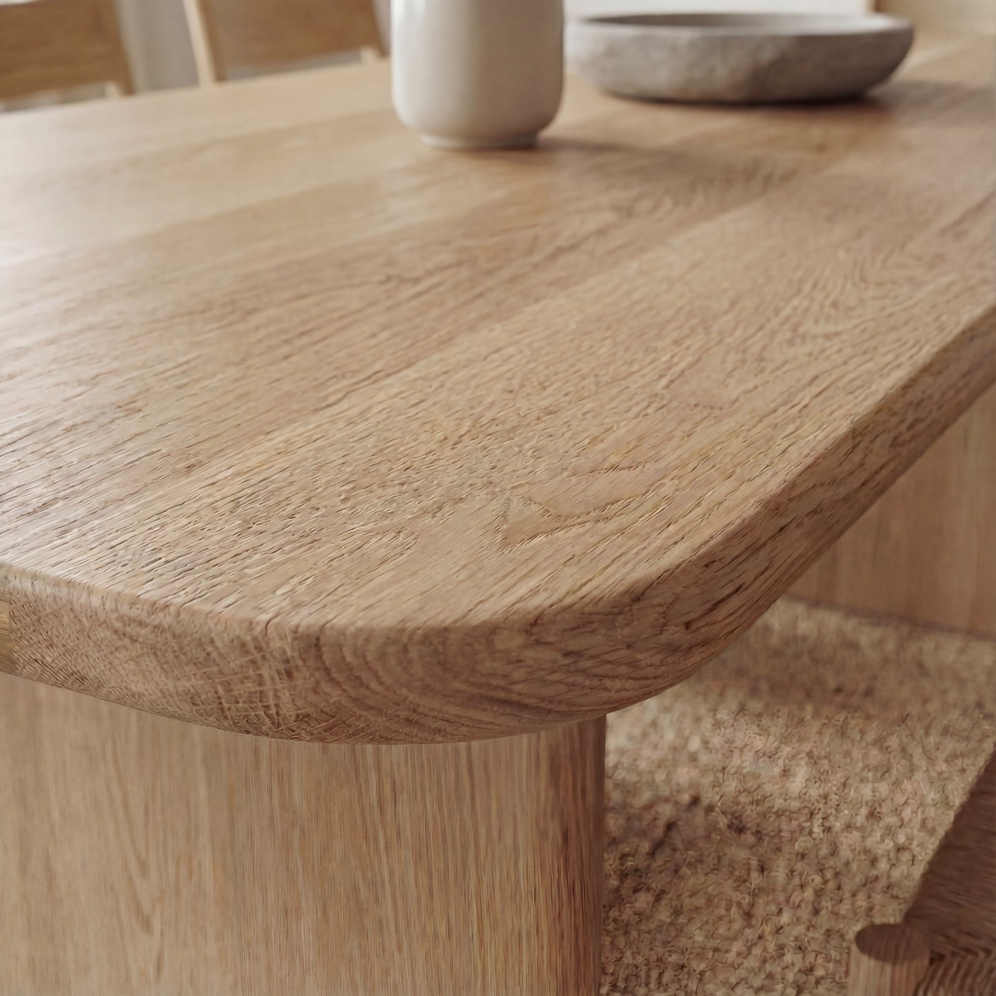 8 person dining table in white oak