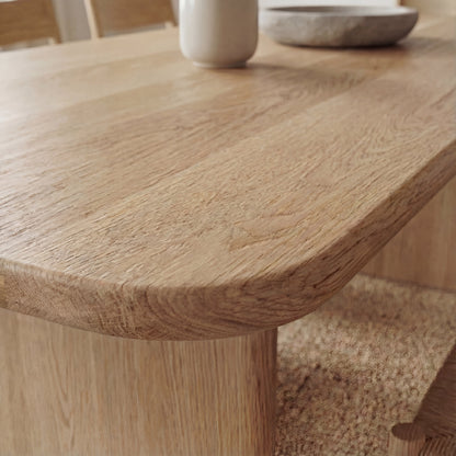 8 person dining table in white oak