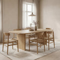 6 person dining table in white oak