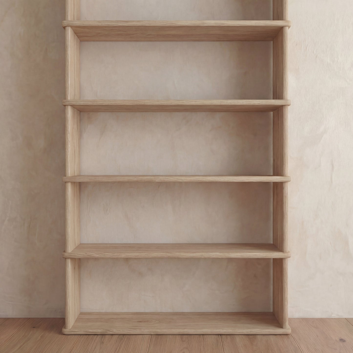5 shelf bookcase in white oak