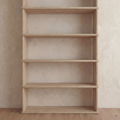 5 shelf bookcase in white oak